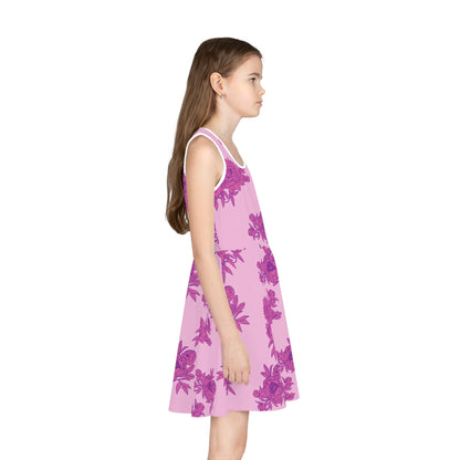Bubblegum Bloom Peonies Girls' Sleeveless Sundress
