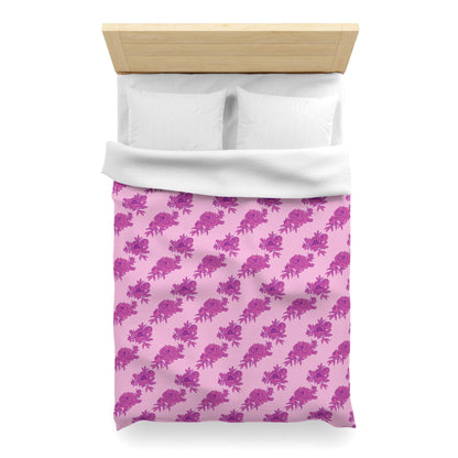 Bubblegum Bloom Peonies Microfiber Duvet Cover