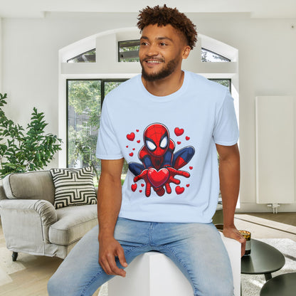 Valentines Spiderman Adult T-shirt