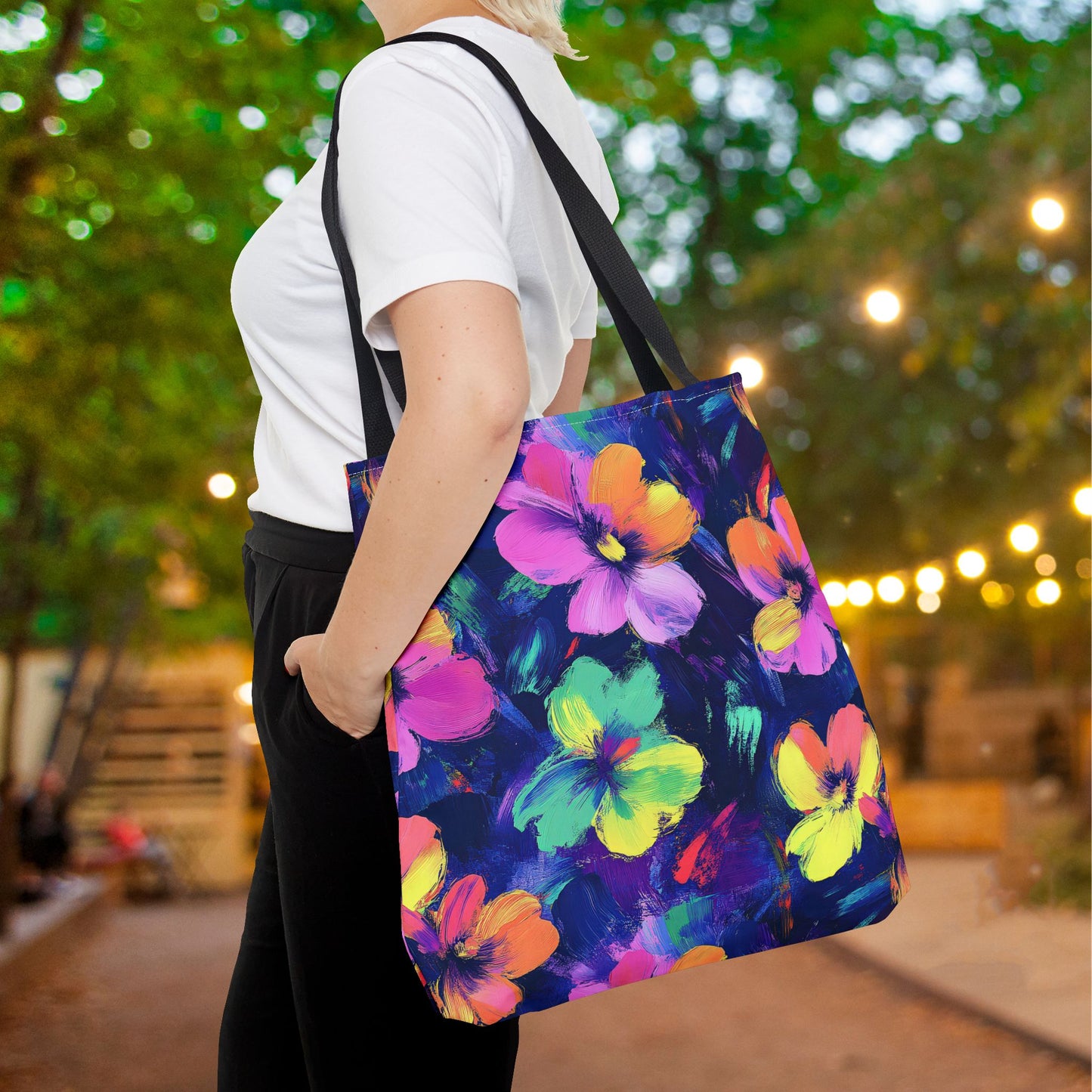 Watercolor Flowers Canvas Tote Bag