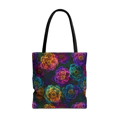 Neon Whisper Blooms Canvas Tote Bag