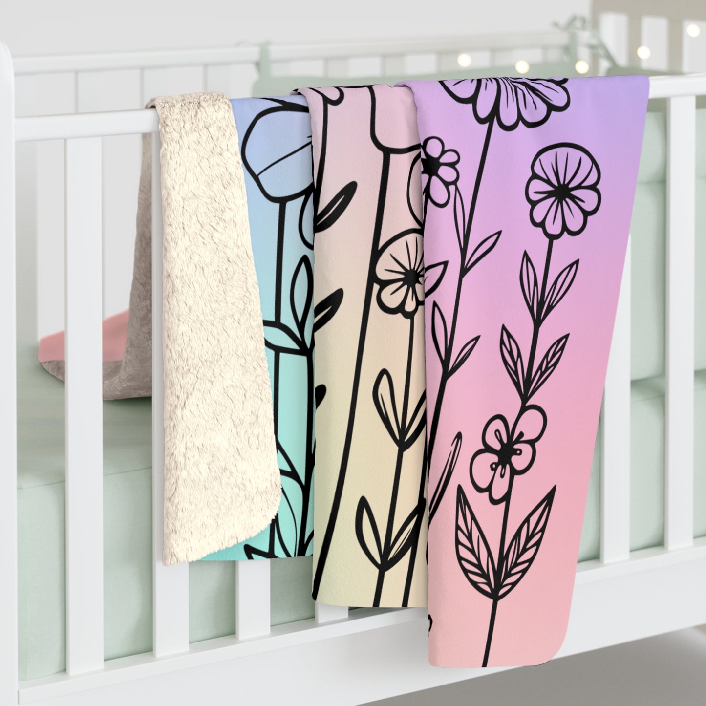 Spring Bloom Sherpa Fleece Blanket