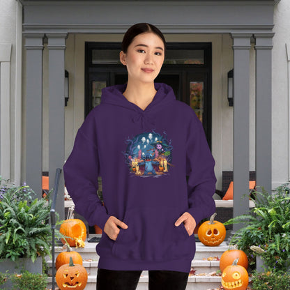 Spooky Stitch Ghosts and Witch Heavy Blend™ Hooded Sweatshirt