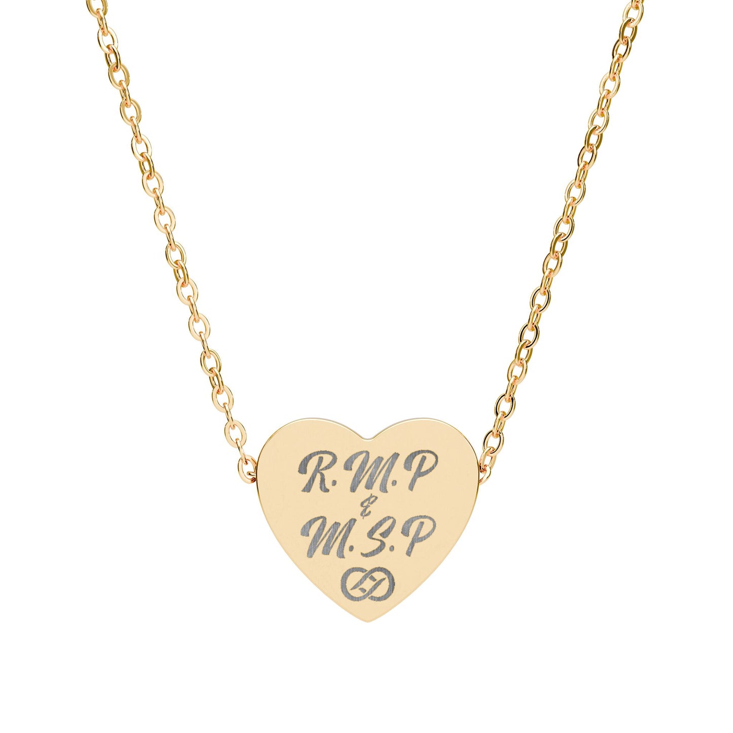Initials (Eternity Symbol) Personalized Engraved Heart Necklace