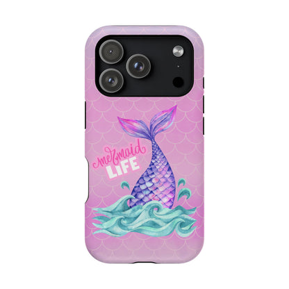 Pink Mermaid Life MagSafe® Compatible Tough Case for iPhone