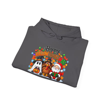 Happy Hallowthanksmas (String Lights) Heavy Blend™ Adult Hoodie