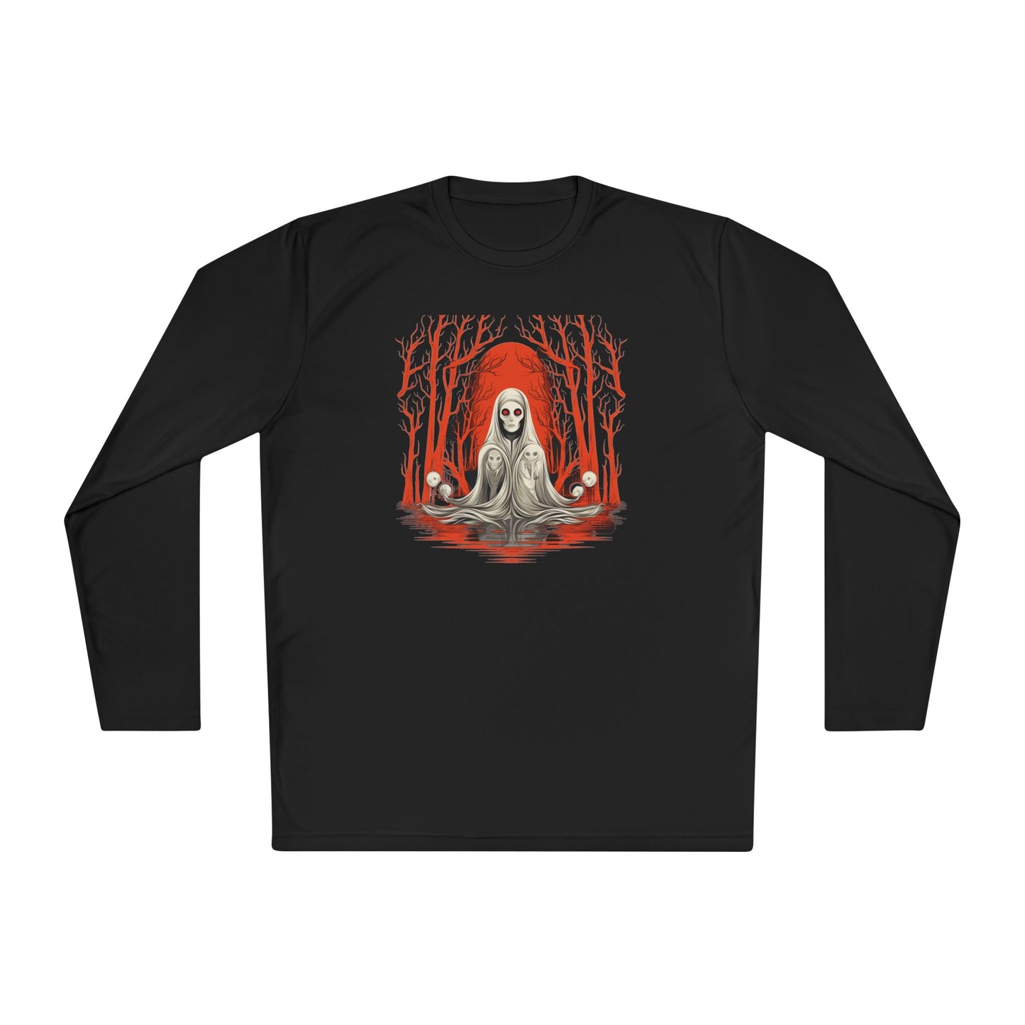 Creepy Ghost 6 Adult Long Sleeve Tee