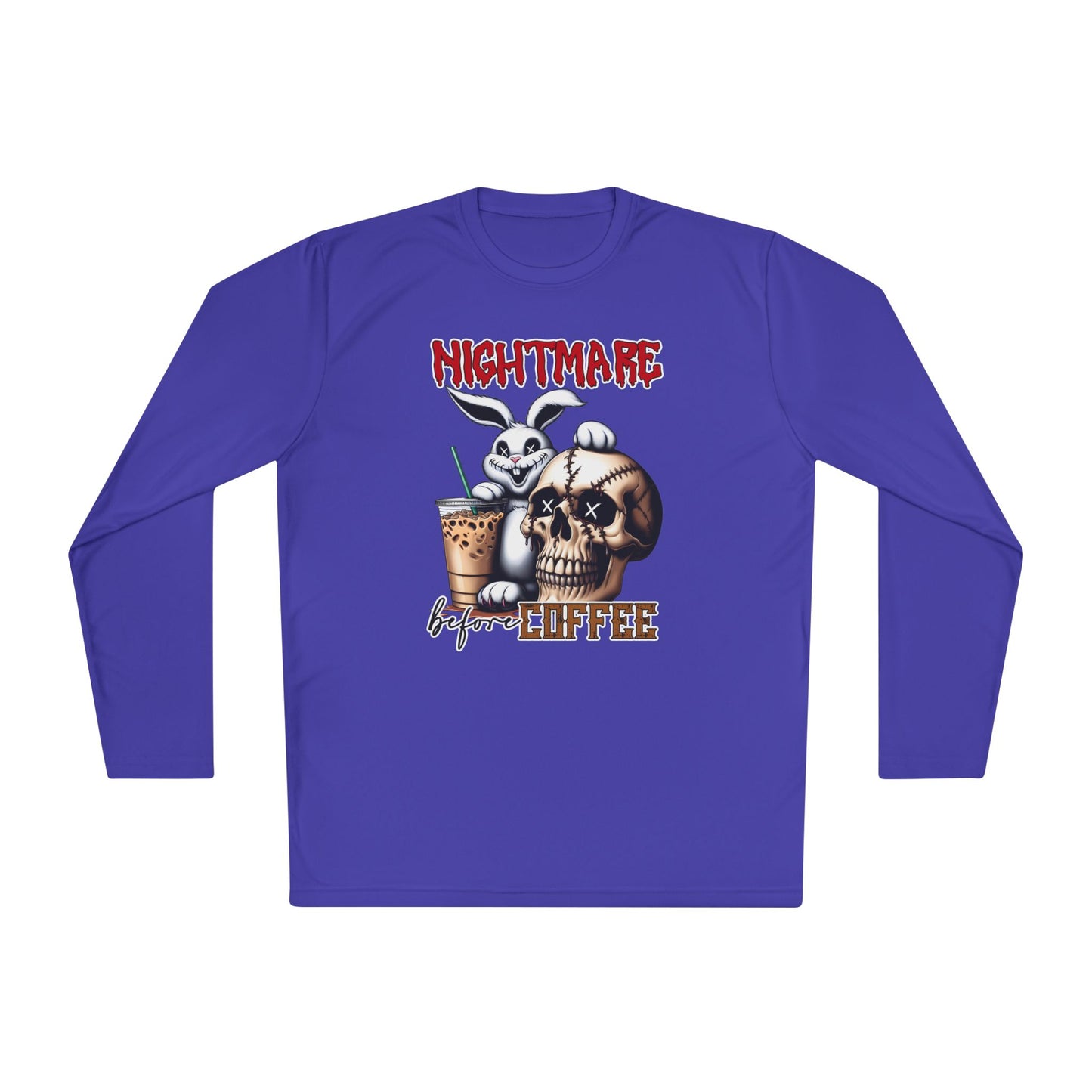 Nightmare Before Coffee (Voodoo Bunny w/Skull) Adult Long Sleeve Tee