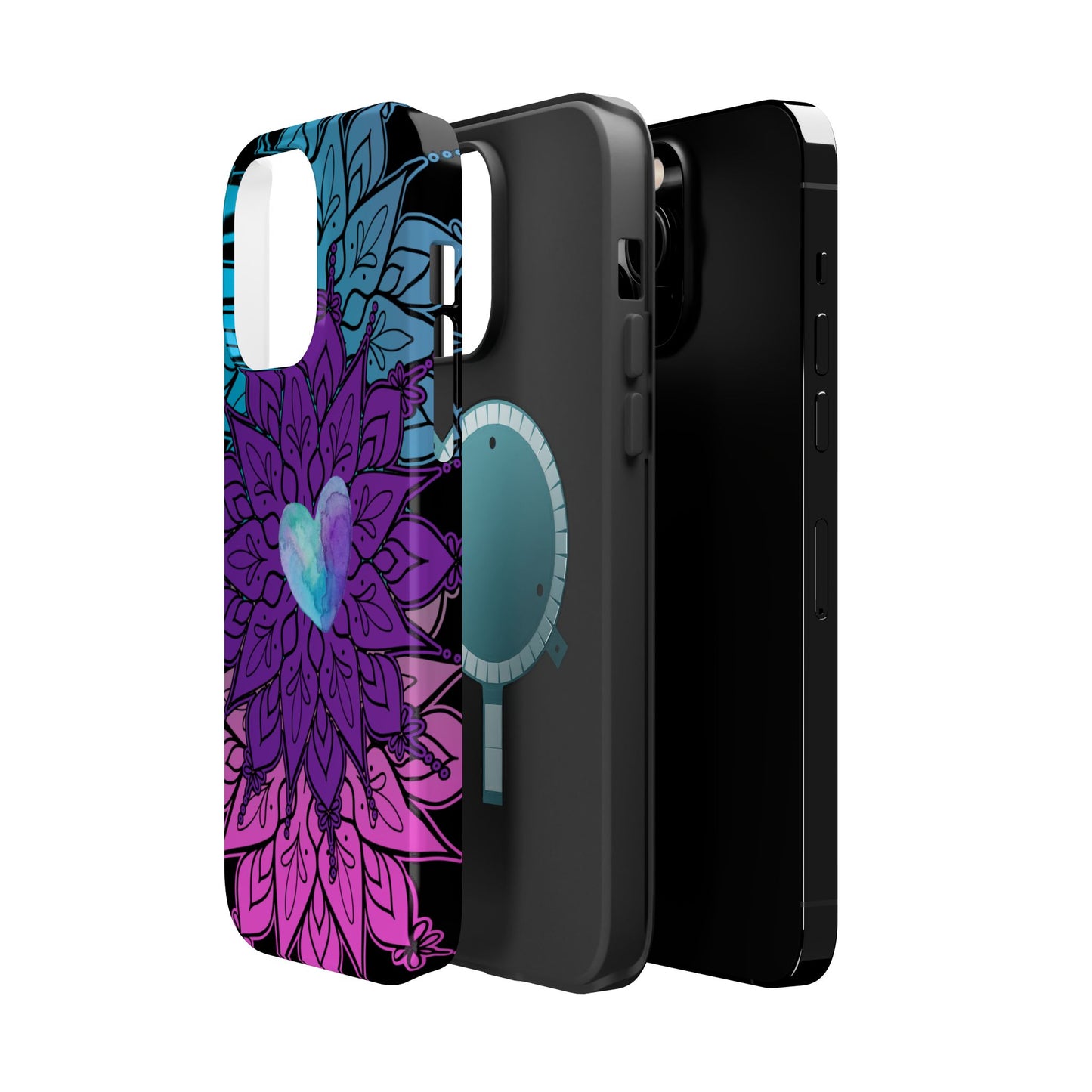 Colorful Mandala w/Heart MagSafe® Compatible Tough Case for iPhone