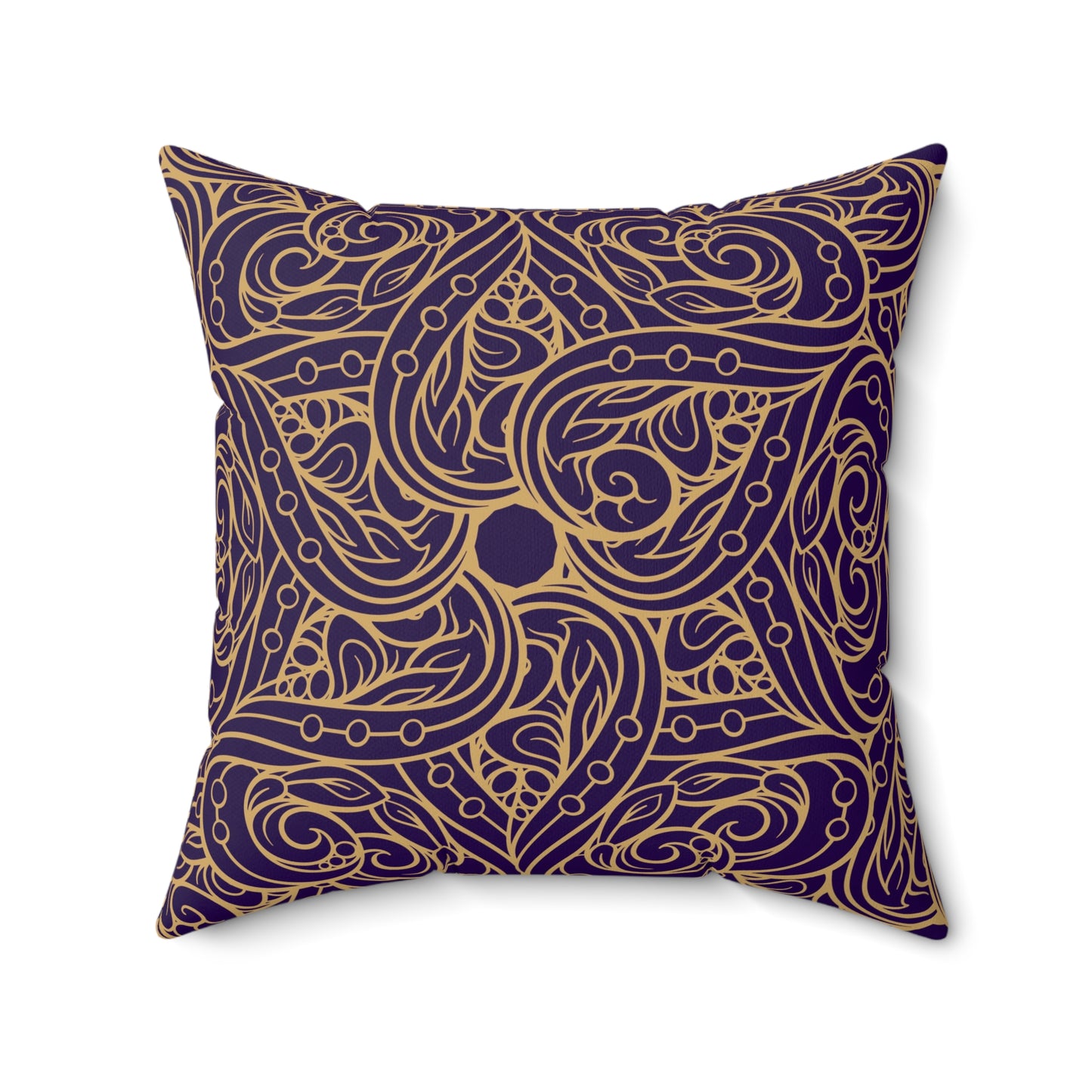 Oriental Purple/Gold Floral Throw Pillow
