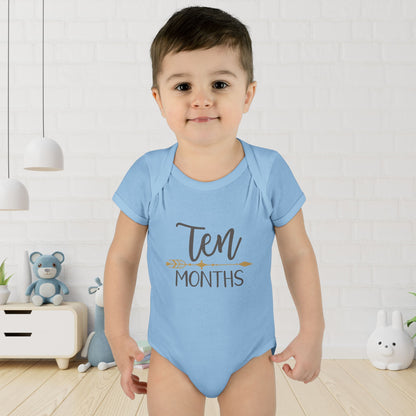 Golden Arrow Milestone Baby Bodysuit-Ten Months