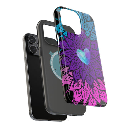 Colorful Mandala w/Heart MagSafe® Compatible Tough Case for iPhone