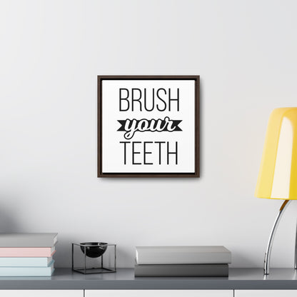 Brush Your Teeth 2 Canvas Wraps, Square Frame