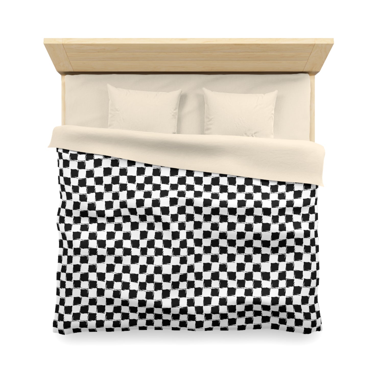 Distorted Check Microfiber Duvet Cover