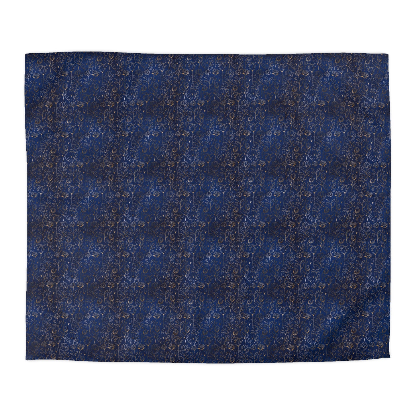 Sapphire Gilded Garden Microfiber Duvet Cover
