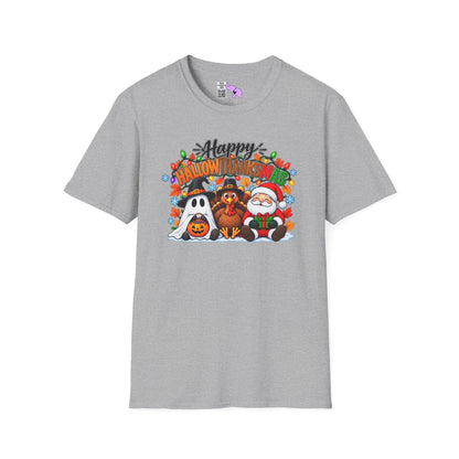 Happy Hallowthanksmas (String Lights) Adult T-shirt