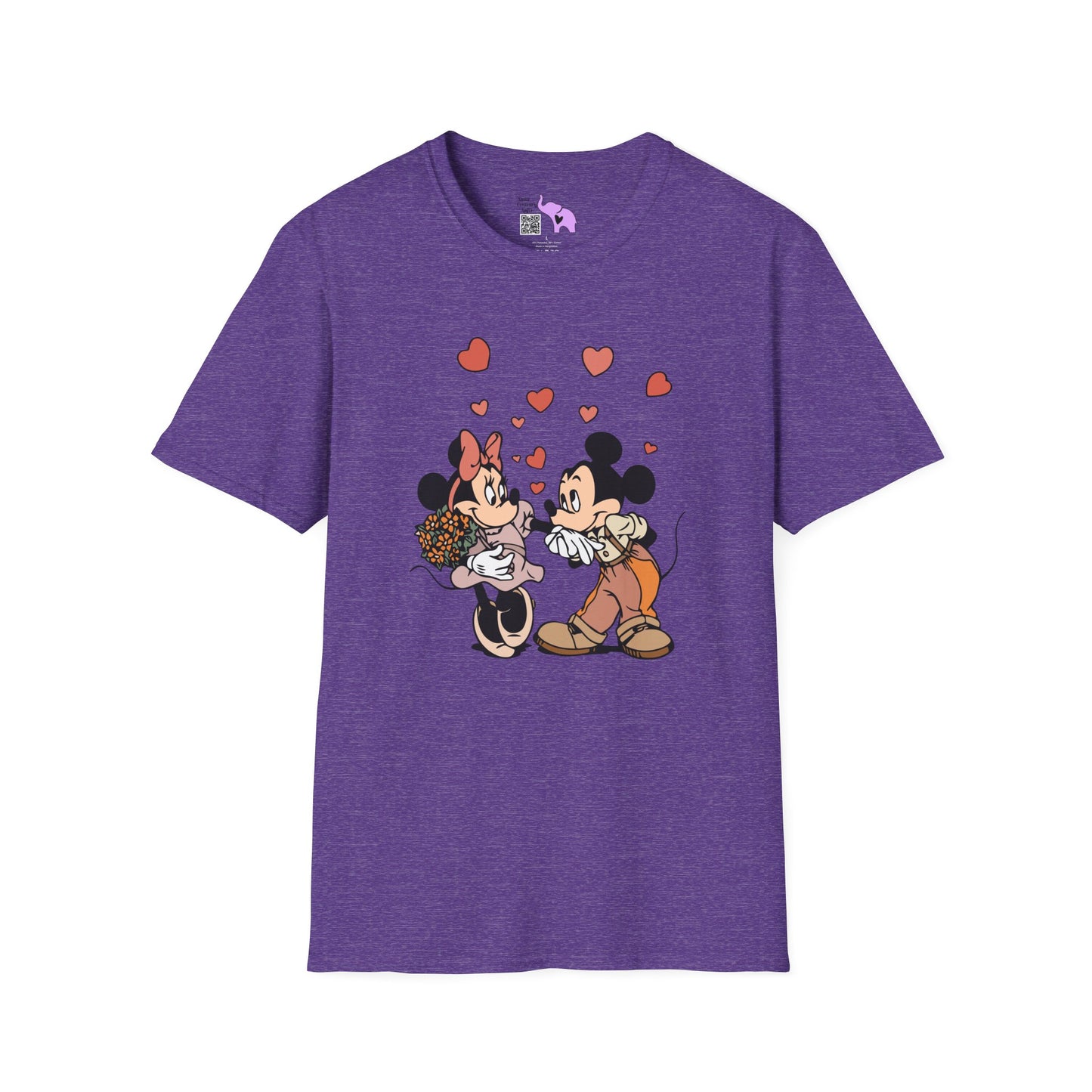Valentine Mickey Loves Minnie Adult Tshirt