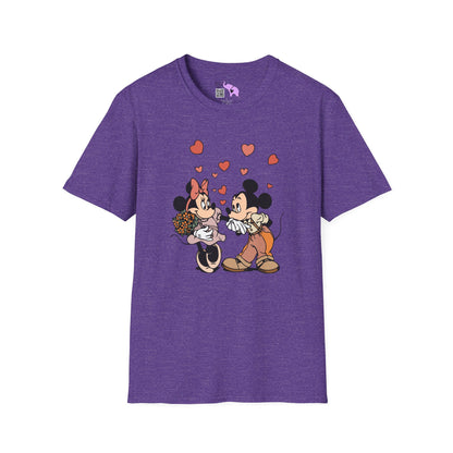 Valentine Mickey Loves Minnie Adult Tshirt