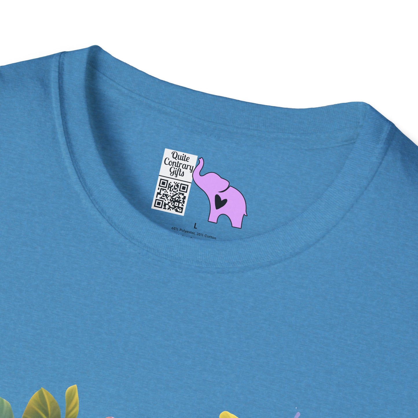 Colorful Flowers/Heart Kitten Adult T-shirt