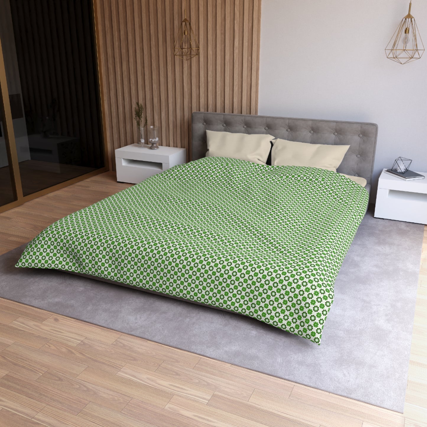 Emerald Star Garden Microfiber Duvet Cover
