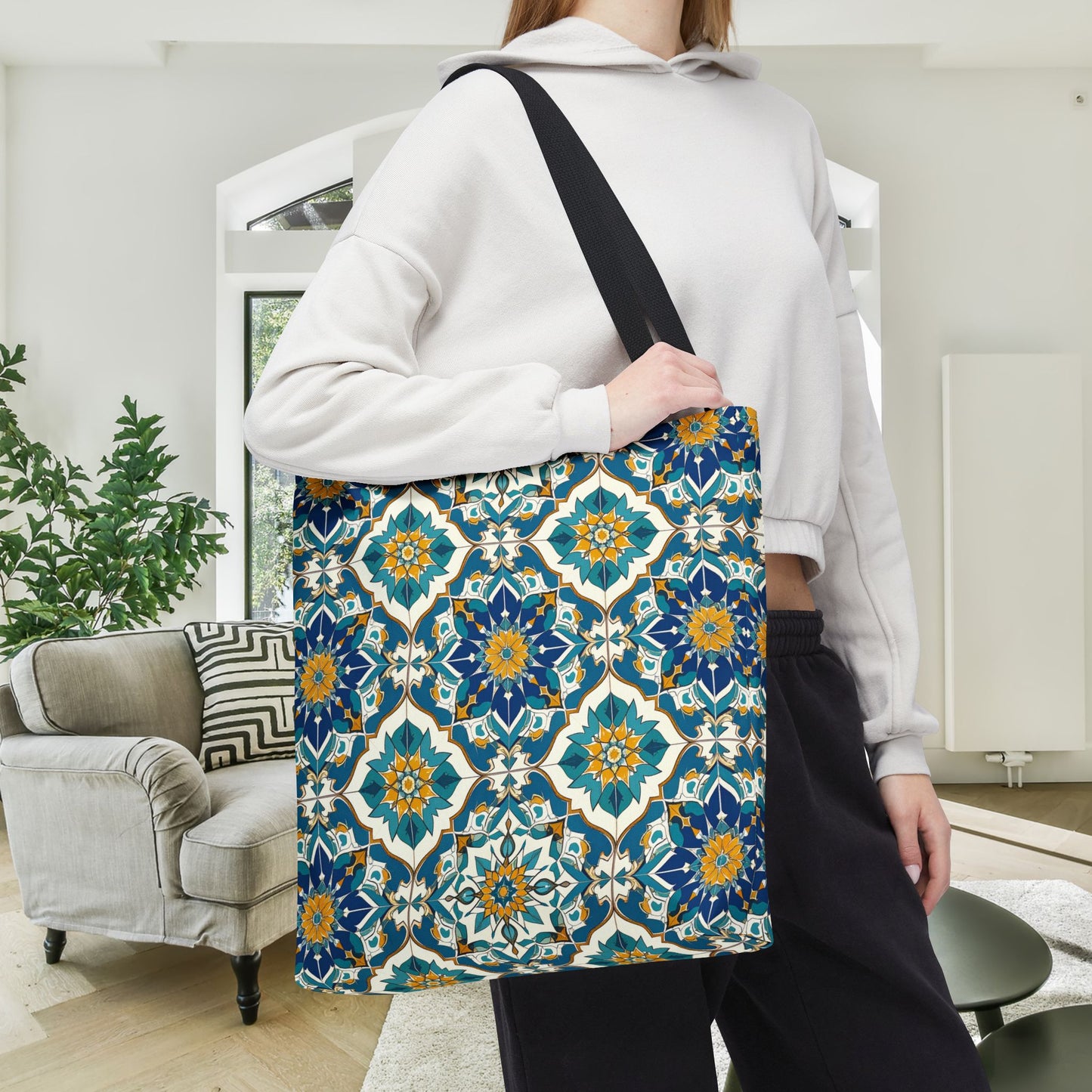 Mediterranean Lace Canvas Tote Bag