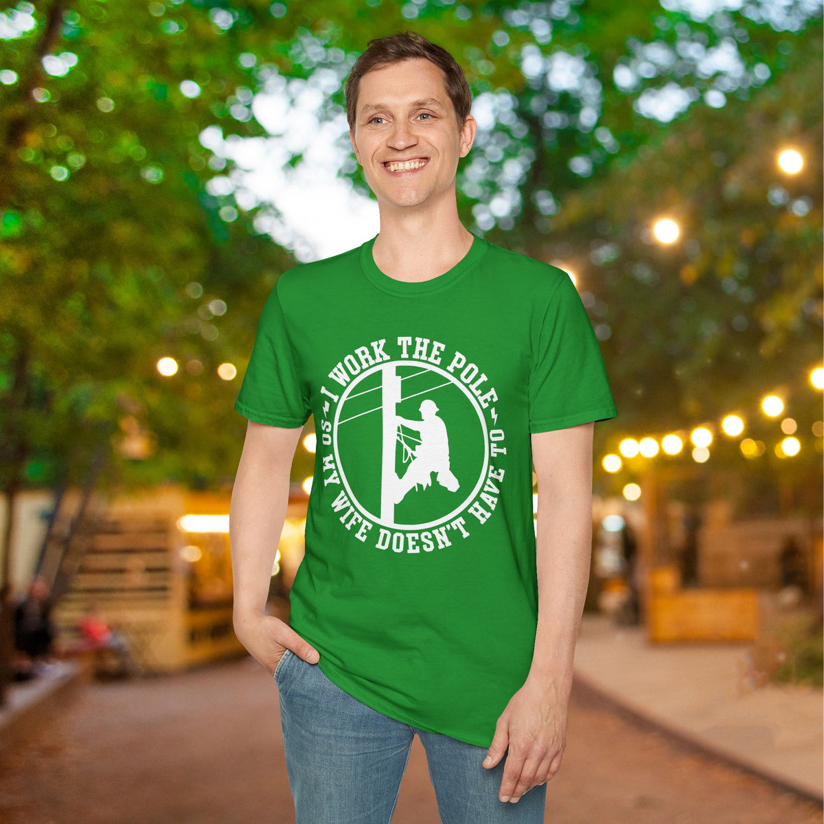 I Work The Pole So My Wife Doesn't Have To Adult T-shirt