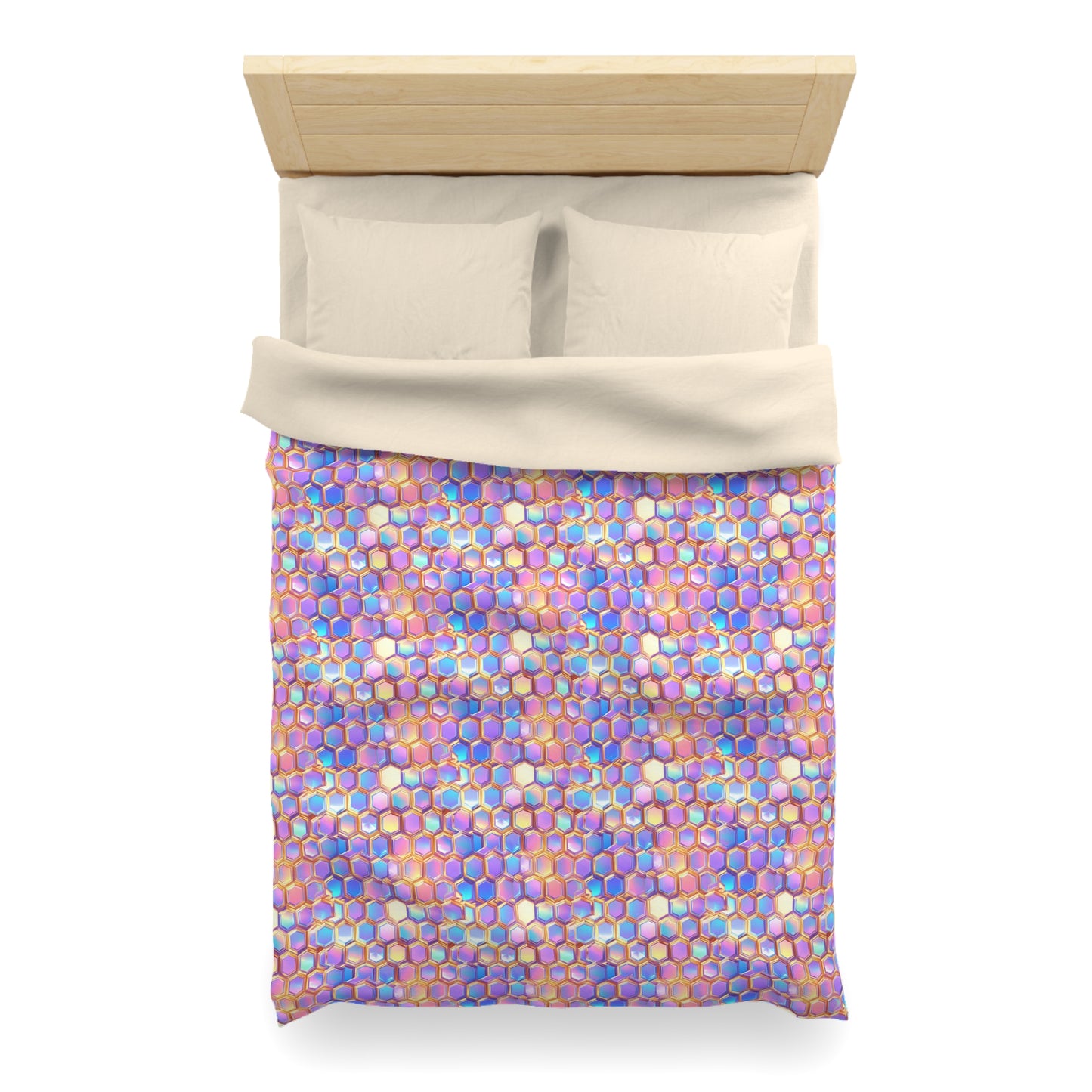 Aurora Hexagons Microfiber Duvet Cover