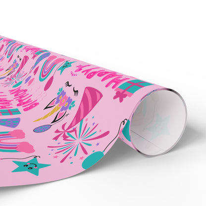 Girls 1st Birthday Wrapping Paper