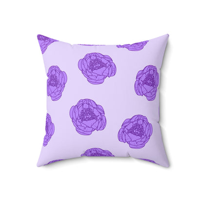 Lilac Mist Peonies Throw Pillow