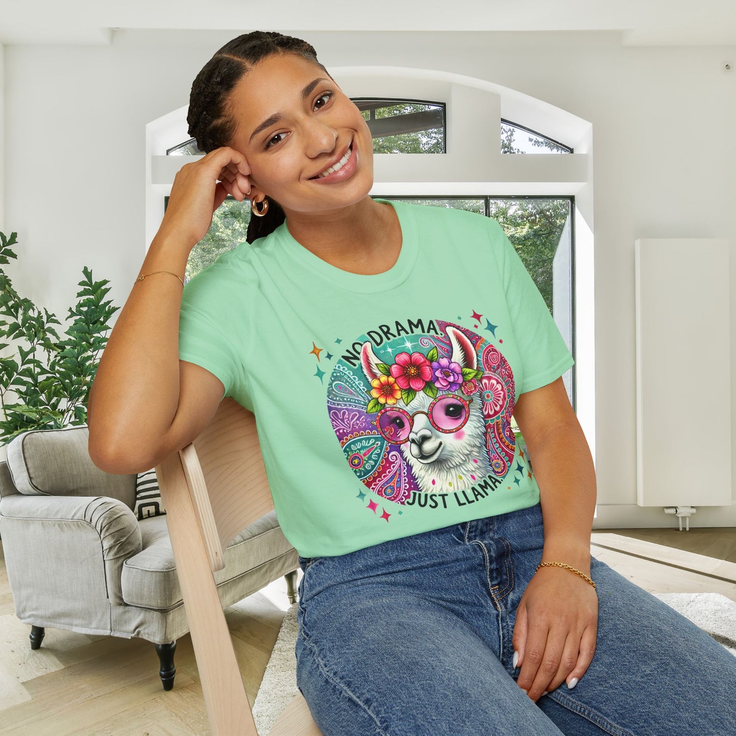 No Drama Just Llama Adult T-shirt