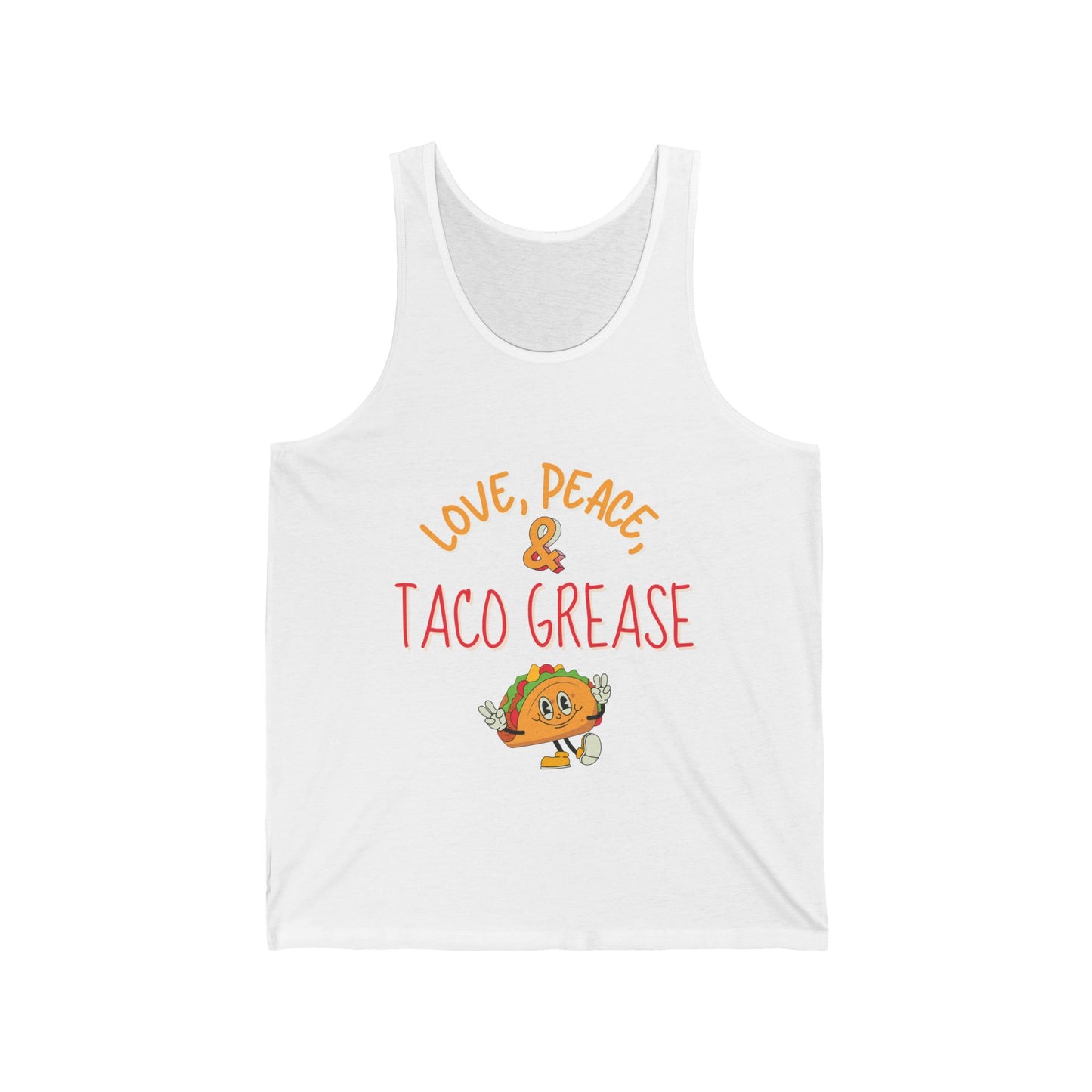Love, Peace, & Taco Grease Adult Unisex Tank