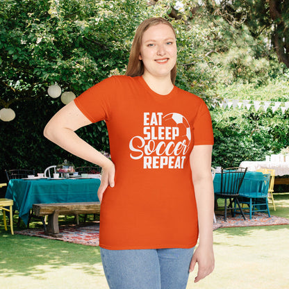 Eat Sleep Soccer Repeat Adult T-shirt