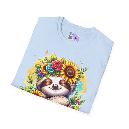 Flowery Sloth Adult T-shirt