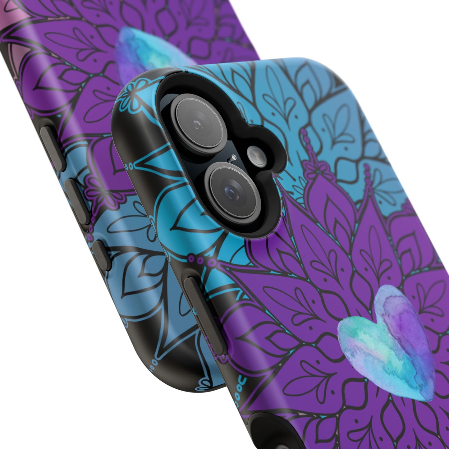 Colorful Mandala w/Heart MagSafe® Compatible Tough Case for iPhone