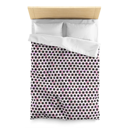 Pink Soccer Fever Microfiber Duvet Cover