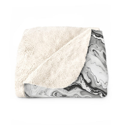 Frost Veil Marble Fleece Blanket