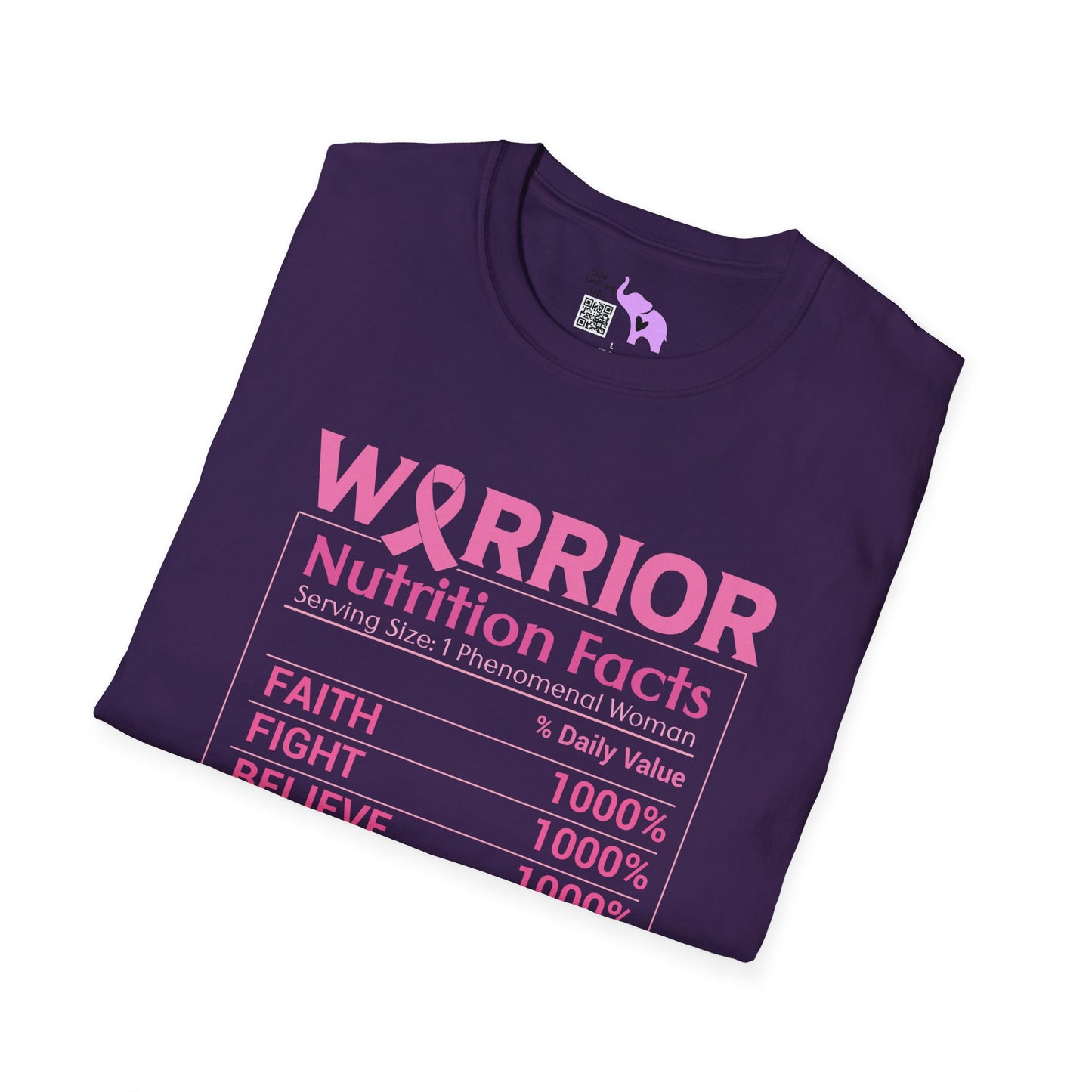 Breast Cancer Warrior Nutrition Facts Adult T-shirt
