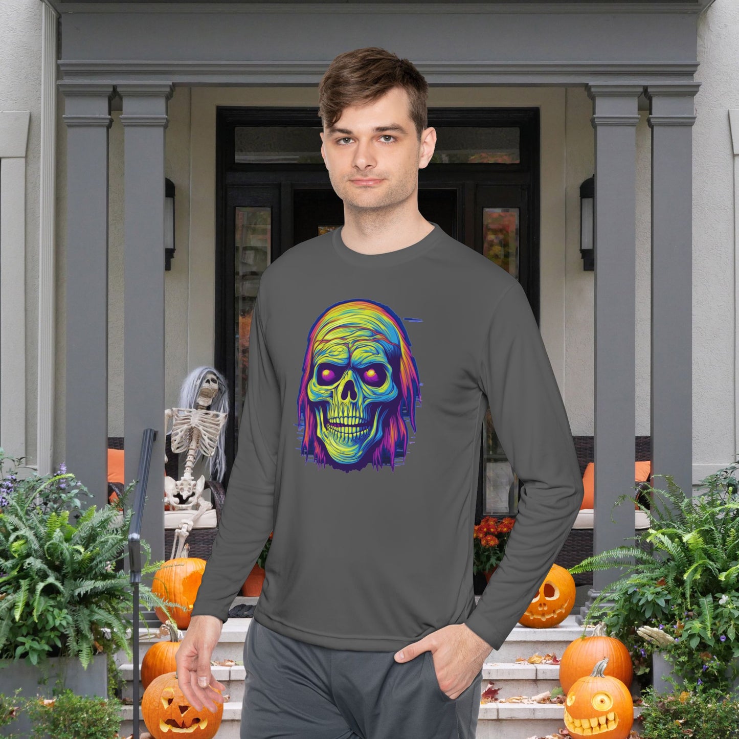Creepy Zombie Adult Long Sleeve Tee