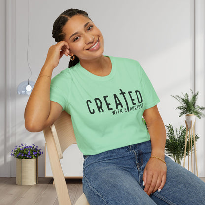 Created With A Purpose (with Cross) Adult T-shirt