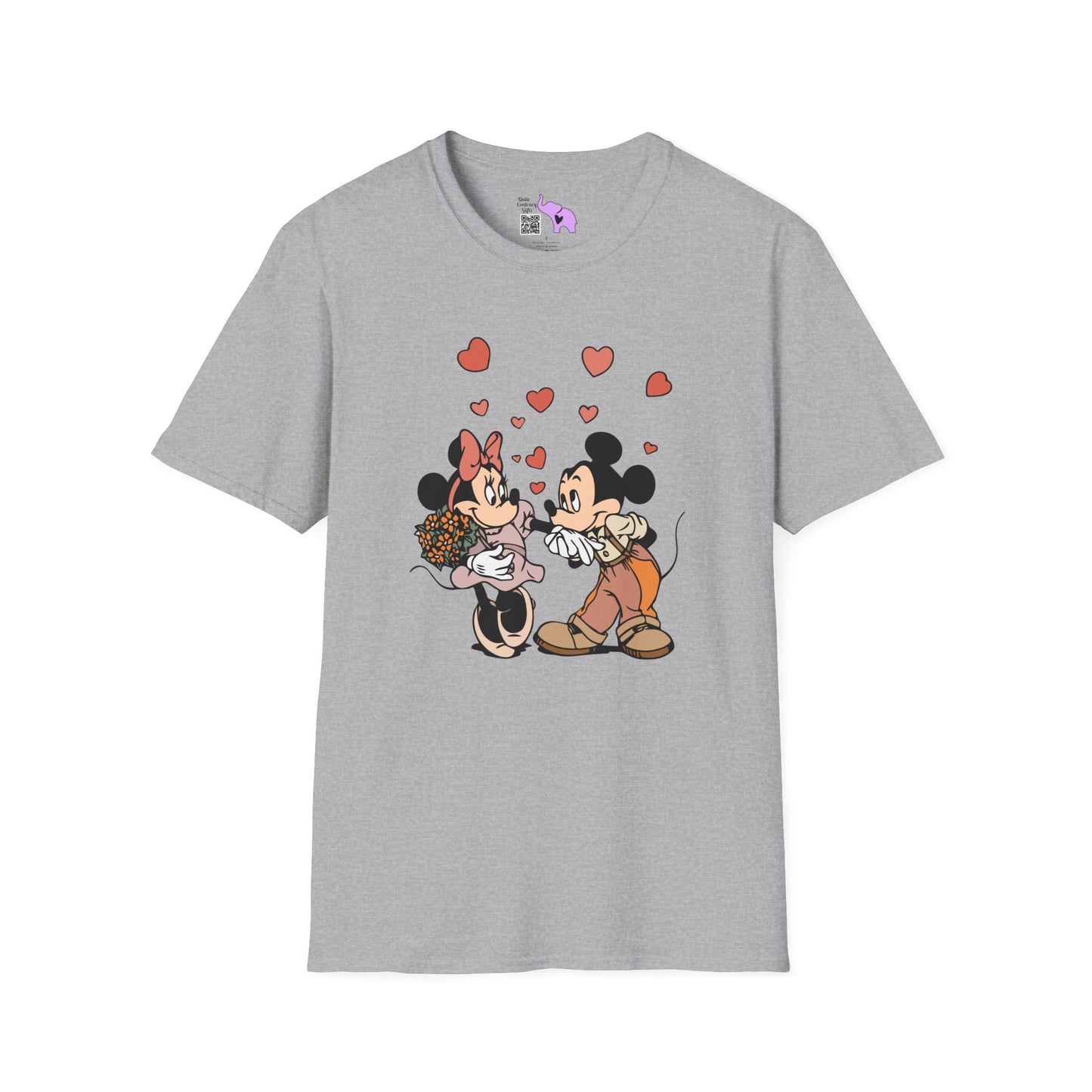 Valentine Mickey Loves Minnie Adult Tshirt