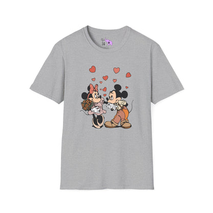Valentine Mickey Loves Minnie Adult Tshirt
