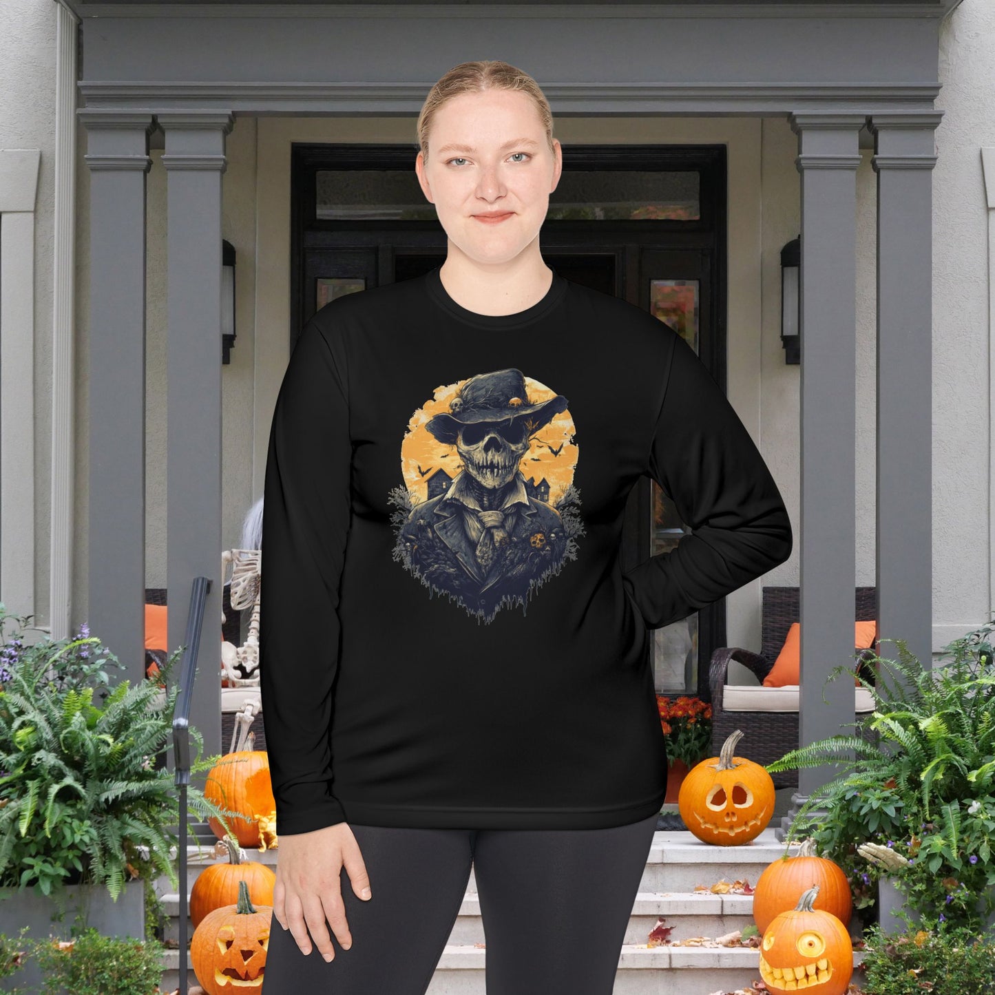 Halloween Scarecrow 2 Adult Long Sleeve Tee