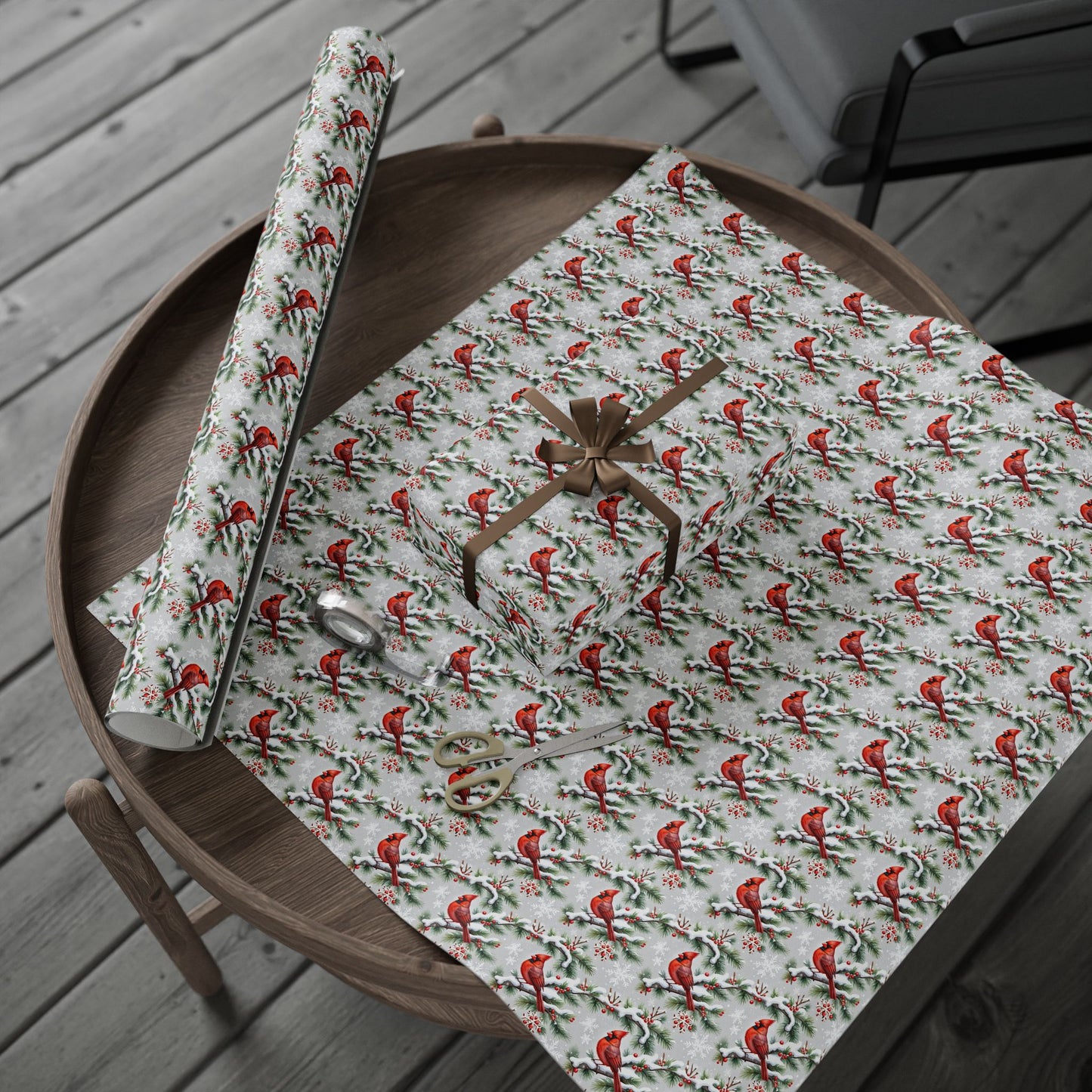 Cardinals of Christmas Morning Wrapping Paper