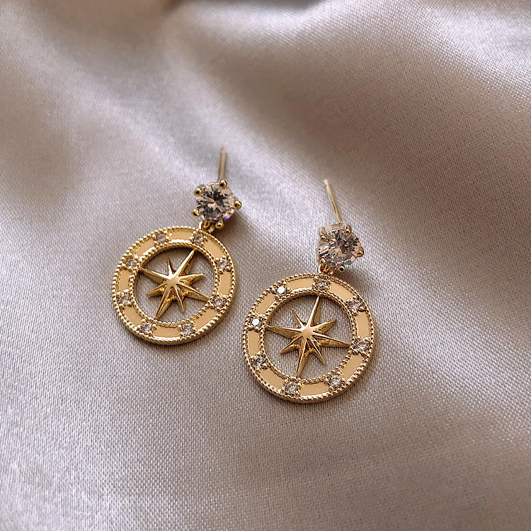 Hollow Octagon Star Earrings