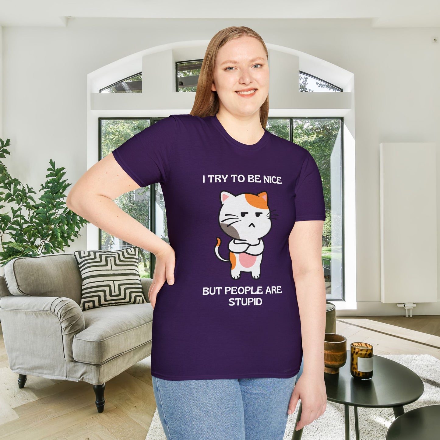I Try To Be Nice But People Are Stupid Adult T-shirt