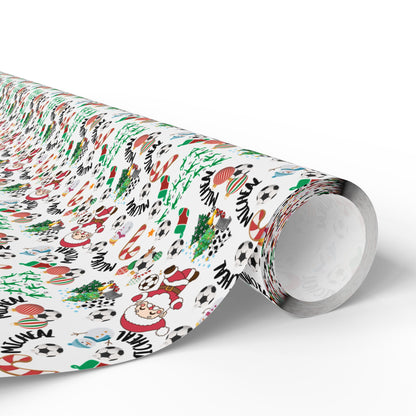 Christmas Soccer 2 Custom Name Wrapping Paper (Micheal)
