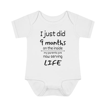 I Just Did 9 Months on the inside Infant Baby Rib Bodysuit