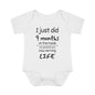 I Just Did 9 Months on the inside Infant Baby Rib Bodysuit