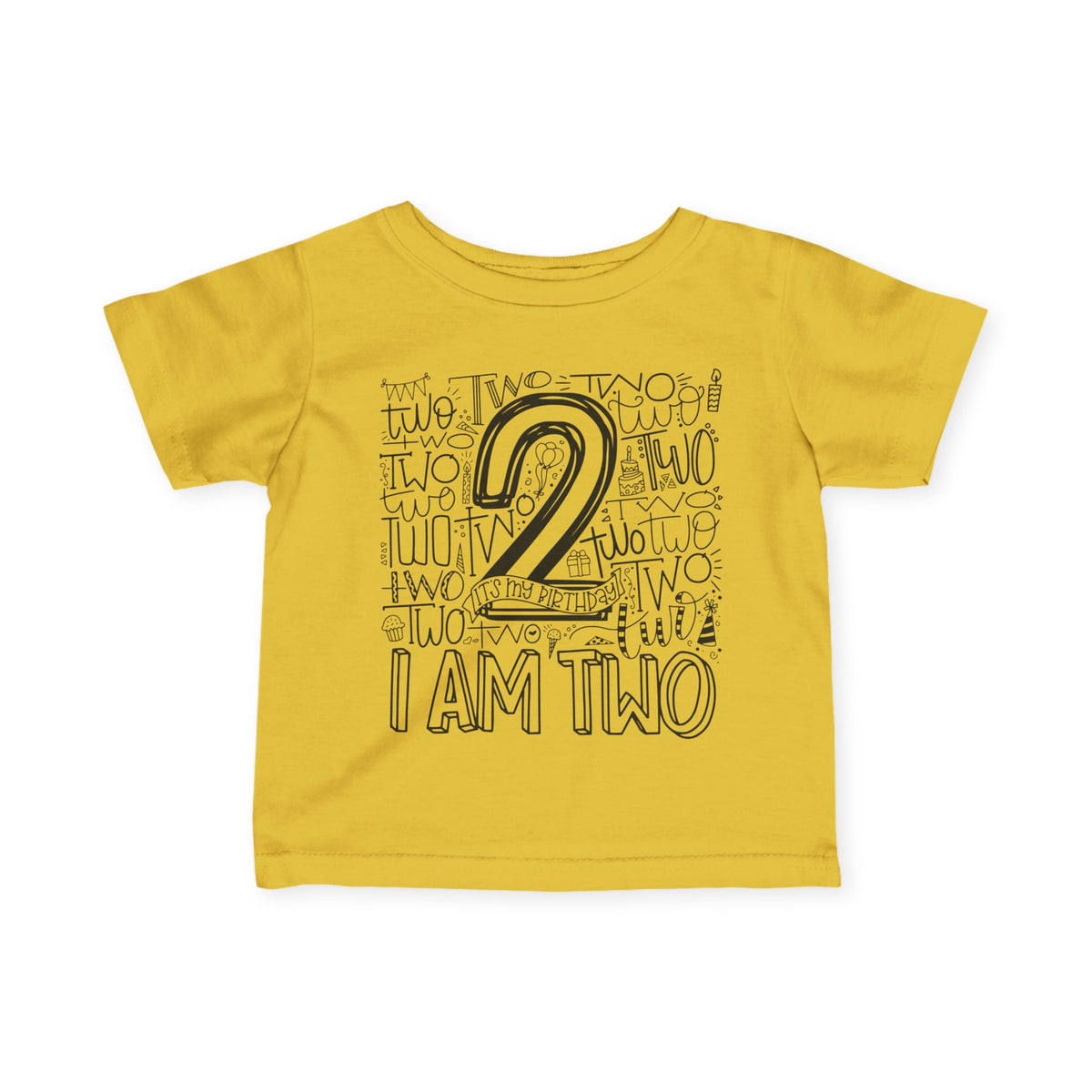 I Am Two Typography Infant T-Shirt