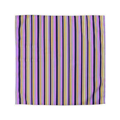 Midnight Pop Stripes Microfiber Duvet Cover
